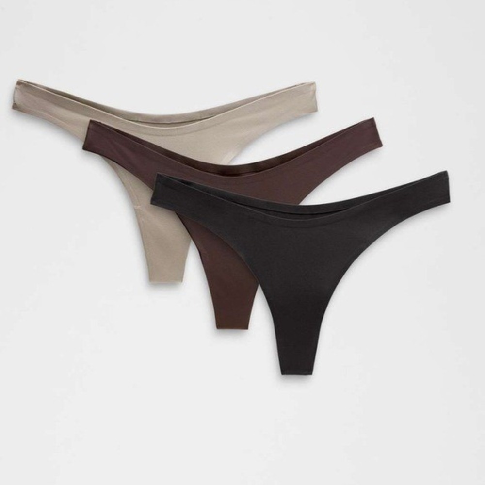 Lululemon Wundermost Thong 3-Pack Size XL Black Riverstone Espresso NWT 🤍✨